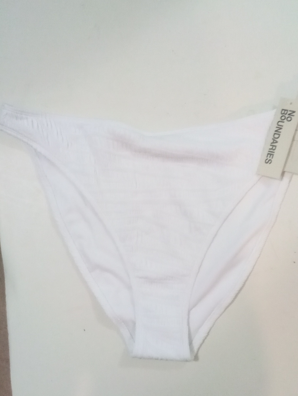No Boundaries White Ribbed Low-Rise Bikini Bottom NWT